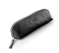 Fa.Volmer ® Estuche para lápices de cuero - Bolso para oficina, universidad, escuela y taller - Estuche para bolígrafos, estuche para lápices, bolsa de herramientas, Negro , Vintage