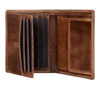 Fa.Volmer VO47 - Cartera de piel auténtica, protección RFID, 9 compartimentos para tarjetas y monedero, incluye caja de regalo, marrón envejecido, medium, Clásico