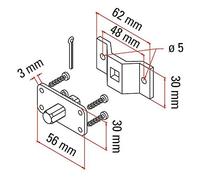 Faac - Kit de Soporte para Agujeros Pass + Perno Cuadrado