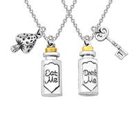 FAADBUK Joyería inspirada en los cuentos de hadas de Alice, regalo de amistad para mejores amigas, regalo de amistad Eat Me Drink Me (5 estrellas)