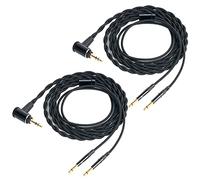 FAAEAL Cable de repuesto de audio compatible con auriculares Hifiman Sundara HE4XX HE400SE HE560 HE1000V2, Meze 99 Classs, Denon AH-D7200 AH-D9200, de 3,5 mm a doble 3,5 mm (5 pies, 2 unidades)