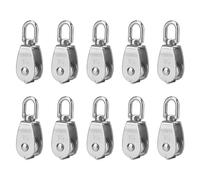 FAAING 10 poleas M15 de acero inoxidable, polea de inversión pequeña, juego individual M15, polea para cuerdas, cable de acero, capacidad de carga 35 kg