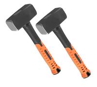 FAAING 2 martillos de 1500 g, 1500 g, mazo con mango de fibra de vidrio, martillo perforador, martillo de demolición de 26,5 cm de largo, color naranja