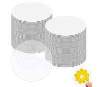 FAAING 80 unidades de discos acrílicos redondos de 10 cm, 1 mm, cristal acrílico transparente redondo, disco acrílico transparente para señalización, pintura, manualidades, fabricación de llaveros