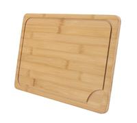 FAAING Tabla de cortar de madera rectangular de 36 x 24 cm, 1,2 cm de grosor, tabla de cortar de bambú con ranura para zumo, tabla de cortar de madera para carne, jamón, pan, queso