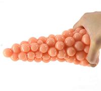 FAAK0020 Enchufe anal con forma de uva (238 g Longitud: 16 cm Diámetro: 3.5 cm) Ventosa súper fuerte con PVC médico-Flesh