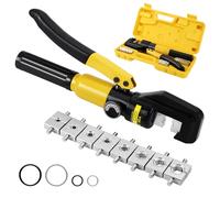 Faankiton 10 Toneladas Crimpadora Hidráulica Herramienta de Crimpado Hidráulico, Herramienta Hidraulica para Tubo, Herramienta Prensa Hidráulica, Hidráulicos Crimpado, 9 Pares de Matrices, 4-70mm²