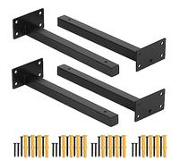 Faankiton 4 Piezas Soporte de Estante Flotante, Soportes de Estantería, Soportes Industriales Negros, Soporte Estanterías de Metal, Escuadras Baldas de Hierro Pared, Capacidad de Carga: 40-60Kg (25CM)