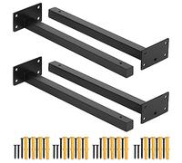Faankiton 4 Piezas Soporte de Estante Flotante, Soportes de Estantería, Soportes Industriales Negros, Soporte Estanterías de Metal, Escuadras Baldas de Hierro Pared, Capacidad de Carga: 40-60Kg (30CM)