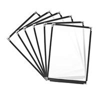 FAATCOI Juego de 30 fundas para menú, 20 x 25 cm, una sola página, 2 vistas transparentes, tapas de recetas de doble costura para café, bar, bebidas, restaurantes clásicos y gourmet