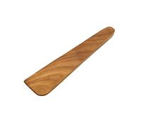 FAAY Espátula de madera plana de 10 pulgadas para hierro fundido, aleta de huevo, raspador de sartén, artesanía de teca dorada de alta resistencia a la humedad para utensilios de cocina