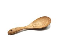 FAAY Paleta de arroz de 9 ”, cuchara de servir, cuchara de cocina versátil - Artesanía de madera de teca dorada de alta resistencia a la humedad | Mango ergonómico, duradero y saludable