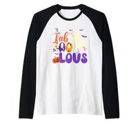 Fab Boo Lous Divertido Halloween Calabaza Bruja Truco o Trato Camiseta Manga Raglan