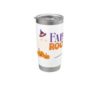 Fab Boo Lous divertido Halloween calabaza bruja truco o trato Vaso térmico de acero inoxidable de doble pared