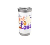 Fab Boo Lous divertido Halloween calabaza bruja truco o trato Vaso térmico de acero inoxidable de doble pared
