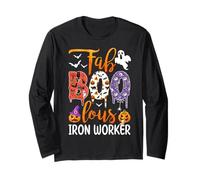 Fab Boo Lous Iron Worker Boo Ghost Pumpkin Halloween Manga Larga