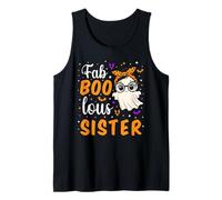 Fab Boo Lous Sister Fabulous Ghost Halloween Sister Matching Camiseta sin Mangas