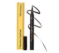 Fab Brows Precision Liquid Eyeliner - Felt-Tipped Liquid Eyeliner Pen - Richly Pigmented Waterproof Black Eyeliner - Achieves Thin or Thick