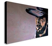 FAB Clint Eastwood El Bueno, el Malo y el Feo - Lienzo Enmarcado para Pared, Varios tamaños (A3, 16.0 x 12.0 in)