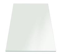 Fab Glass and Mirror Mesa rectangular de 50,8 x 101,6 cm de grosor, borde plano pulido, esquina de cristal, transparente