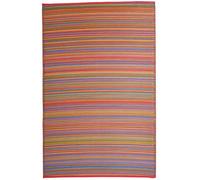 FAB HAB Alfombra de Exterior - Impermeable Resistente a la Decoloración Sin Arrugas - Plástico Reciclado - A Rayas - Patio Porche Cubierta Balcón - Cancún - Multicolor - 150 cm x 240 cm