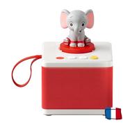 FABA - Cuentacuentos Blanco- Cuentacuentos para Niñas y Niños, Altavoz con el Personaje Sonoro ELE l’Éléphant, Juego Educativo, Contenido EN FRANCÉS