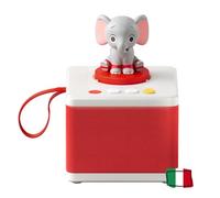FABA - Cuentacuentos Blanco- Cuentacuentos para Niñas y Niños, Altavoz con el Personaje Sonoro Ele l'Elefante, Juego Educativo, Contenido EN Italiano