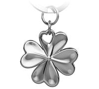 FABACH Amuleto de la suerte trébol llavero Shamrock - Mucho éxito examen amuleto de la suerte - Buena suerte Operación, nuevo trabajo - Buen viaje suerte llavero trébol, plata, talla única, Charm