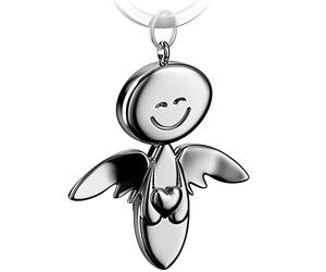 FABACH Llavero ángel guardián con corazón - Colgante elegante de metal en plata, oro, rosa, negro, bronce