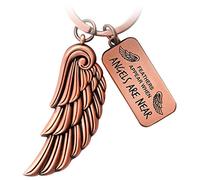 FABACH Llavero con alas de ángel, amuleto de la suerte, ángel de la guarda, pluma, llavero, alas de ángel, alas de ángel, alas de ángel, plumas, appear when angels are near, Oro rosa antiguo, talla