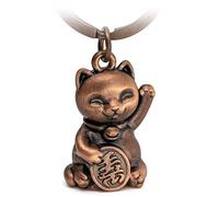 FABACH Llavero con colgante de gato de la suerte Maneki Neko, oro rosa antiguo, Oro rosa envejecido., Talla única, Antiguo