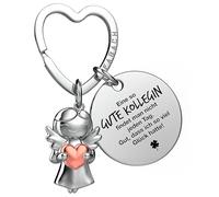 FABACH Llavero con diseño de ángel de la guarda con corazón y grabado, regalo de despedida para colegas con corazón, Así que buena suerte, Talla única