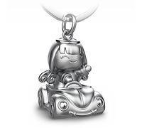 FABACH Llavero de ángel de la guarda Carla en coche, bonito colgante metálico - regalo amuleto de suerte para coche - conducir con cuidado, plata, talla única