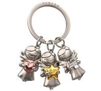 FABACH Llavero de Ángel de la Guarda Con 3 Estrellas - Amuleto de la Suerte, Llavero de Amor, Metal Plateado, Moderno