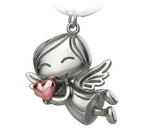 FABACH Llavero de ángel de la guarda con corazón, ángel de la suerte, llavero de amor, ángel de la guarda, amuleto de la suerte, ángel con corazón como idea de regalo para novia, Oro Rosa, 1, Elegante