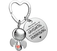 FABACH Llavero de ángel de la guarda con corazón y grabado - Ángel de la suerte con mensaje - Regalo para amigas, Eres genial, Talla única
