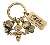 FABACH Llavero de ángel de la guarda con grabado - Llavero de metal con mensaje para conductores - Regalo amuleto de la suerte para coche carné de conducir - Ángel acompaña tu camino