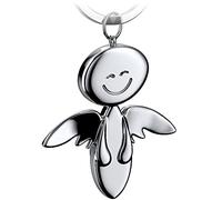FABACH Llavero de Ángel de la Guarda Con Sonrisa - Colgante de Metal, Amuleto de la Suerte Para Coche y Permiso de Conducir - Conducir Con Cuidado, Plata, Talla Única