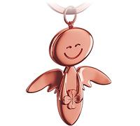 FABACH Llavero de ángel de la guarda con sonrisa con trébol, ángel de la suerte de metal, amuleto de la suerte, amuleto de la suerte, colgante de ángel para coche, regalo de buena suerte, Oro Rosa,