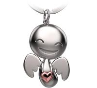 FABACH Llavero de ángel de la guarda Happy con corazón - Ángel de la suerte Llavero Amor - Regalo ángel de la guarda amuleto de la suerte - Ángel con corazón como idea de regalo para novia, Oro Rosa,