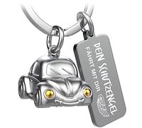 FABACH Llavero de coche con grabado - Ángel de la Guardia Llavero Ángel para Automovistas, Regalo de la suerte, Regalo para coche, dorado, 1 unidad