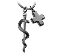 FABACH Llavero de cruz médica, regalo de enfermera, regalo para estudiantes de medicina, color negro, Black, Talla única, Moderno