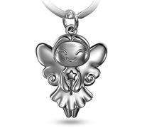 FABACH Llavero de hada de los deseos - Buenos deseos ángel de la guarda llavero - ángel de la suerte colgante de hada - mucho éxito regalo buena suerte, plata, 1 unidad