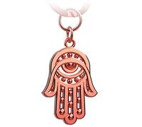 FABACH Llavero de mano de Fátima, amuleto de la suerte con la mano de Fátima, amuleto de la suerte para proteger contra el mal de ojo, Oro Rosa, talla única, Llavero