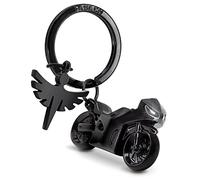 FABACH Llavero de moto con ángel de la guarda - Regalo ángel llavero para motociclistas - Regalos Motocicleta Llavero Amuleto de la suerte Conducción cuidadosa, Negro , Talla única para todos