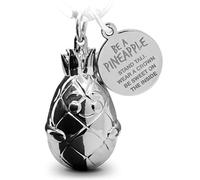 FABACH Llavero de piña Piny con grabado - dulce llavero piña - motivación, amistad y amor, amuleto de la suerte de metal para mujeres - Be a pineapple, plata, talla única, Llavero