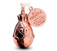 FABACH Llavero de piña Piny con grabado - dulce llavero piña - motivación, amistad y amor, amuleto de la suerte de metal para mujeres - Be a Pineapple, Oro Rosa, talla única, Elegante y atemporal