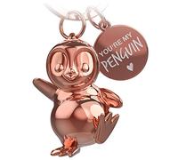 FABACH Llavero de pingüino Breezy - Penguin Amuleto de la suerte regalos novia o novio - Regalo de pareja amor llavero para cumpleaños, aniversario - grabado You're My Penguin, Oro rosa (brillante),