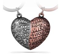 FABACH Llavero de rompecabezas de corazón - Amor pieza de rompecabezas pareja colgante corazón - Te amo pareja llavero parejas - amor regalos pareja