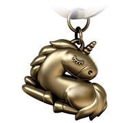 FABACH Llavero de unicornio Sleepy - Unicornio durmiendo amuleto de la suerte para mujer - Colgante de unicornio como regalo para mejor amiga, pareja, bronce, talla única, Llavero